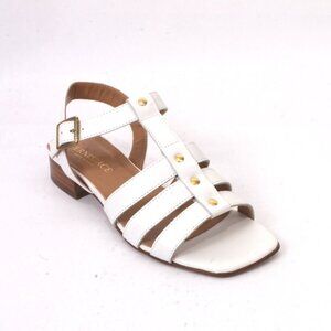 Vernissage 5207 White Leather Heel Slingback Sandals Shoes